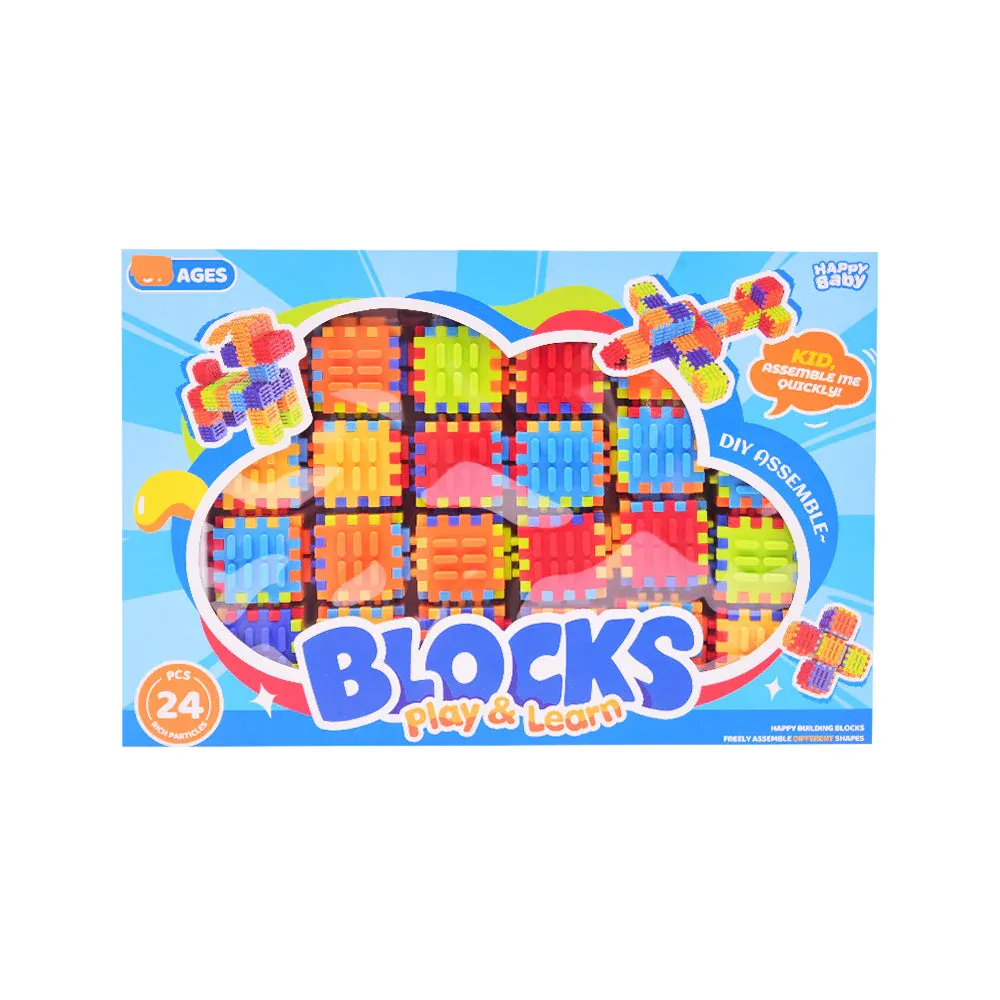 66221 HAPPY BABY BUILDING BLOCKS 24PC SET IR