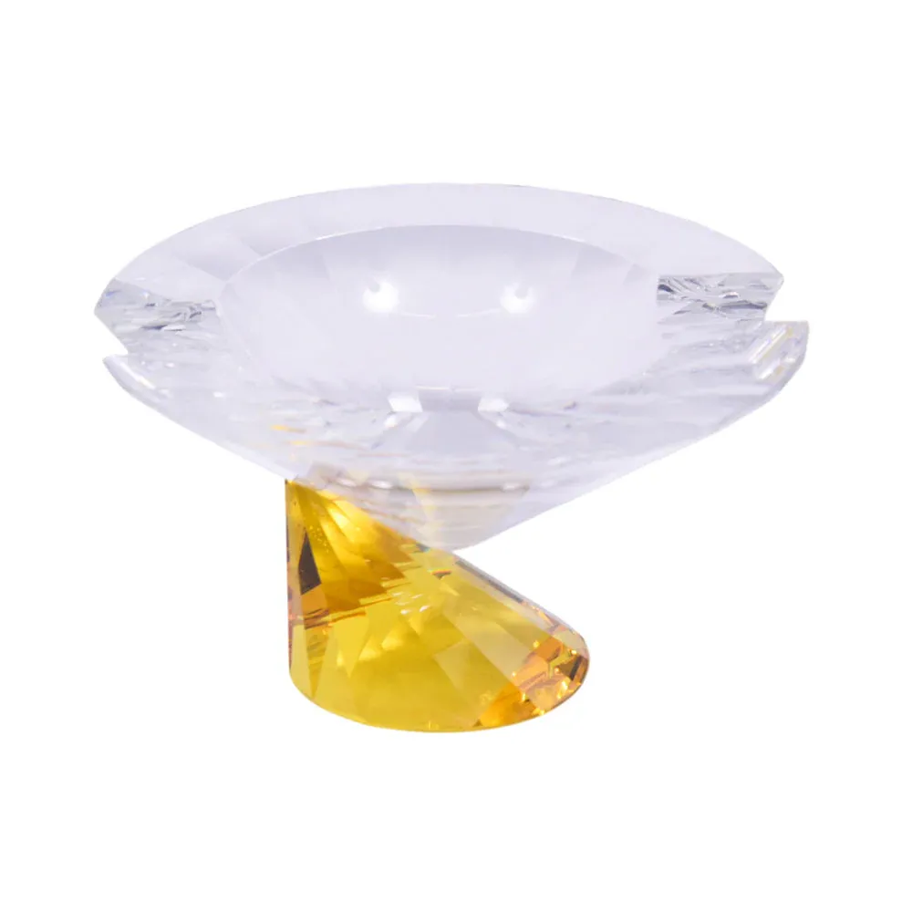 ASHTRAY CRYSTAL YELLOW BASE FG-1048-CL