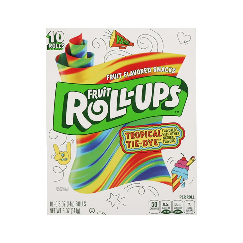 BETTY CROCKER FRUIT ROLL-UPS TROPICAL TIE-DYE 141 GM