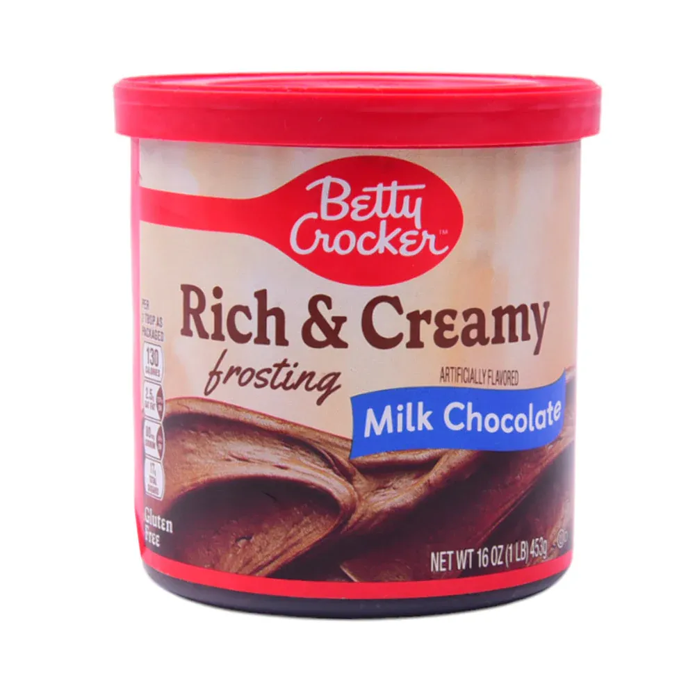 BETTY CROCKER RICK & CREAMY FROSTING MILK CHOCOLATE 453G