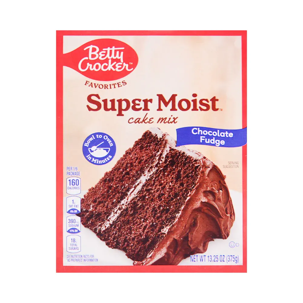 BETTY CROCKER SUPER MOIST CAKE CHOCOLATE FUDGE 375 GM