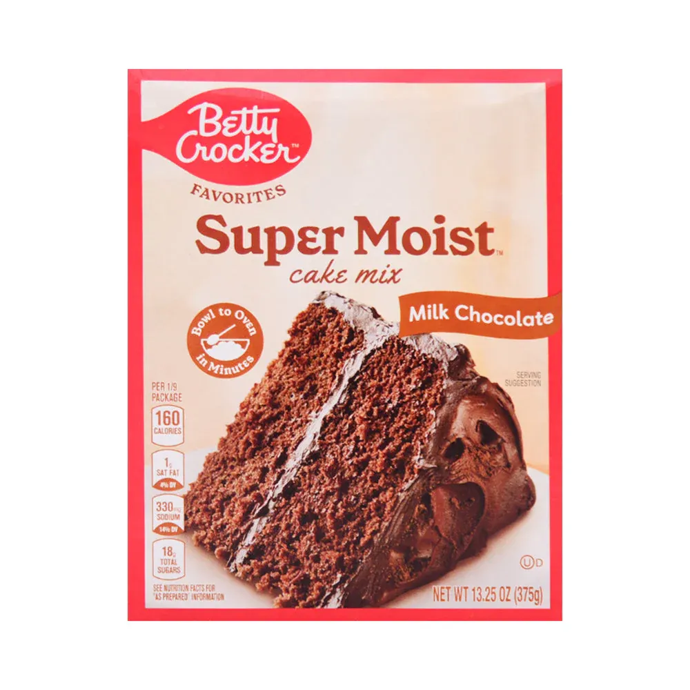 BETTY CROCKER SUPER MOIST CAKE MIX MILK CHOCOLATE 375 GM