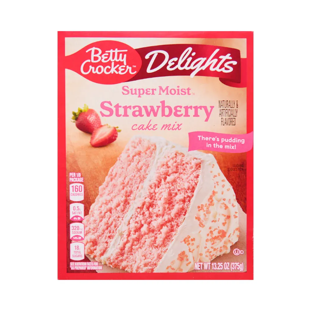 BETTY CROCKER SUPER MOIST CAKE MIX STRAWBERRY 375 GM
