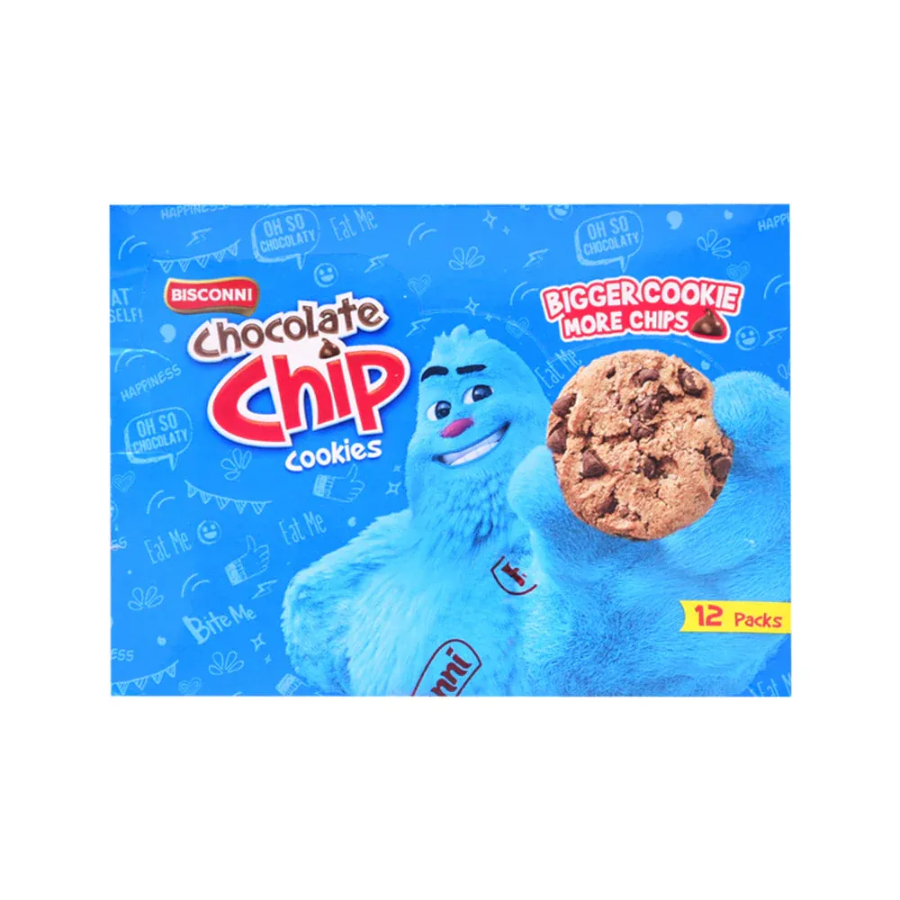 BISCONNI CHOCOLATE CHIP COOKIES HALF ROLL 46.8 GM 12PC BOX