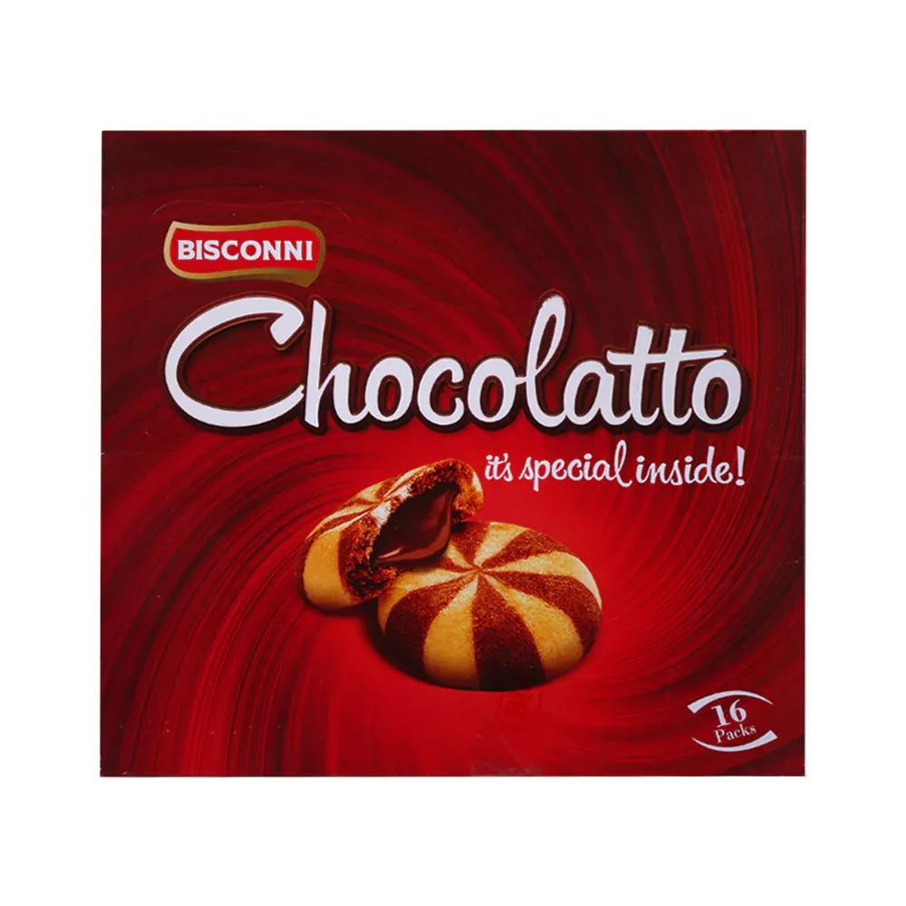 BISCONNI CHOCOLATTO BISCUIT SNACK PACK 21 GM BOX 16PC