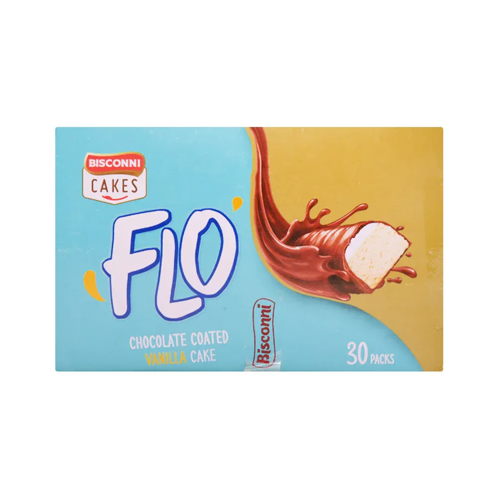 BISCONNI FLO CHOCOLATE COATED VANILLA CAKE 9 GM BOX 30PC