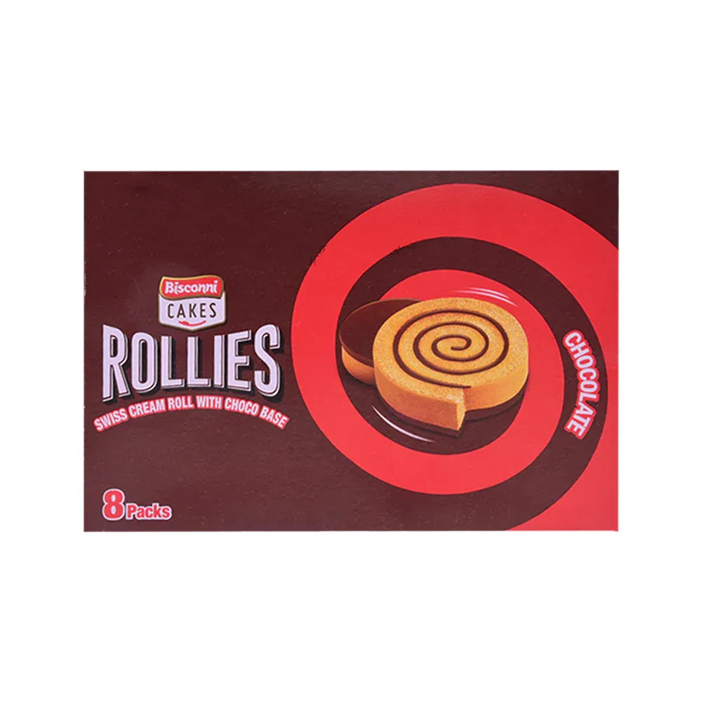 BISCONNI ROLLIES CAKE ROLLS CHOCOLATE 30 GM 8PC BOX