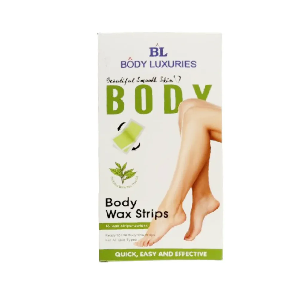 BODY LUXURIES BODY WAX STRIPS TEA TREE OIL 16S