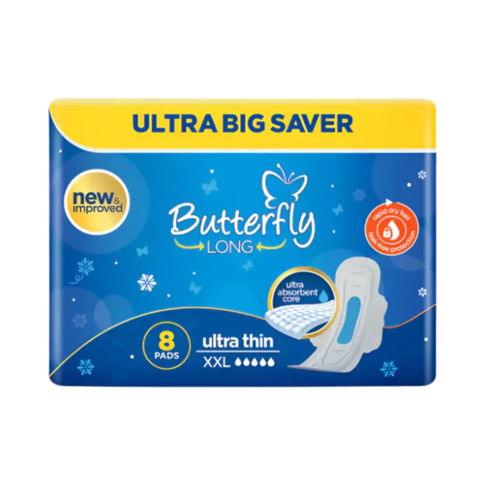 BUTTERFLY SANITARY PAD ULTRA THIN XXL 8'S
