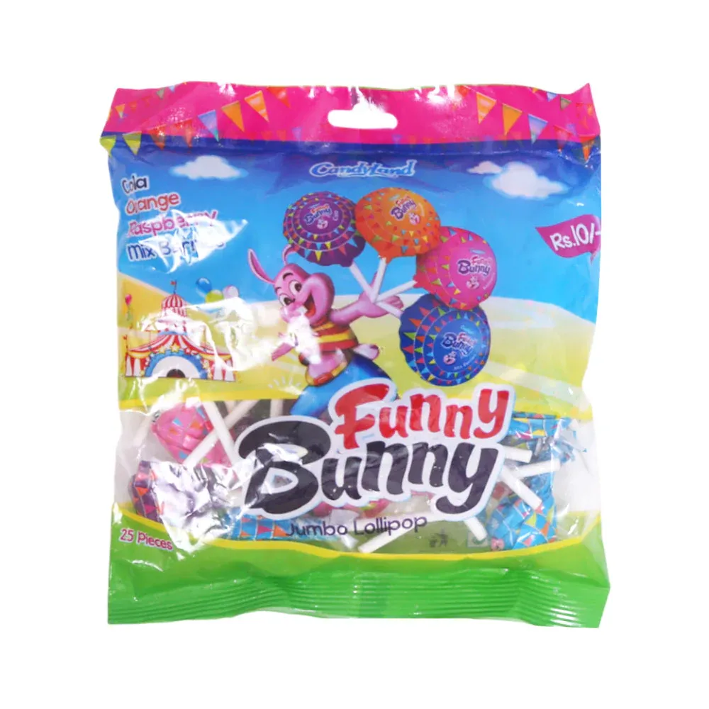 CANDYLAND FUNNY BUNNY LOLLY POP 25PCS BAG 225GM