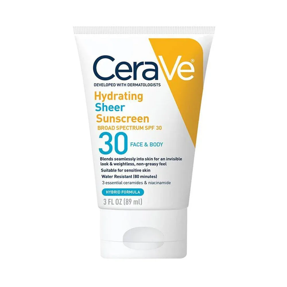 CERAVE HYDRATING SHEER SUNSCREEN SPF 30 FACE & BODY 89ML