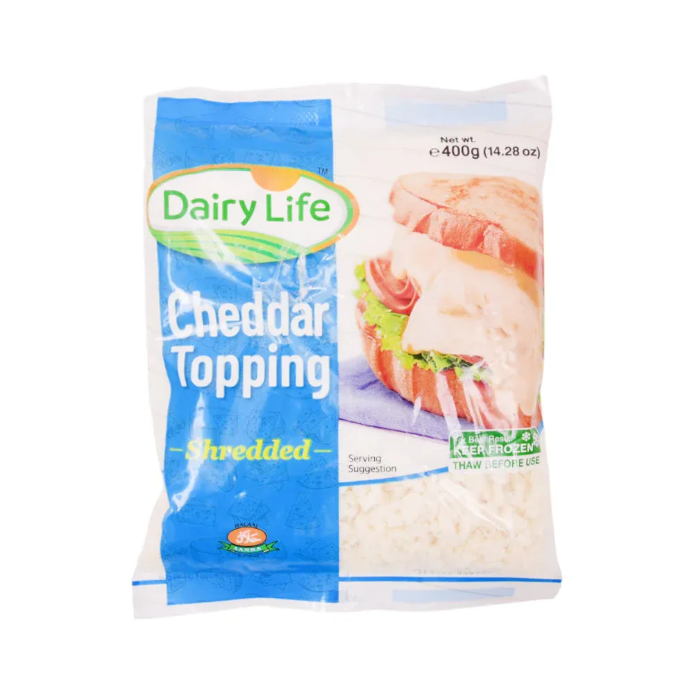 DAIRY LIFE CHEDDAR CHEESE SHREDDED 400GM (24 PCS)