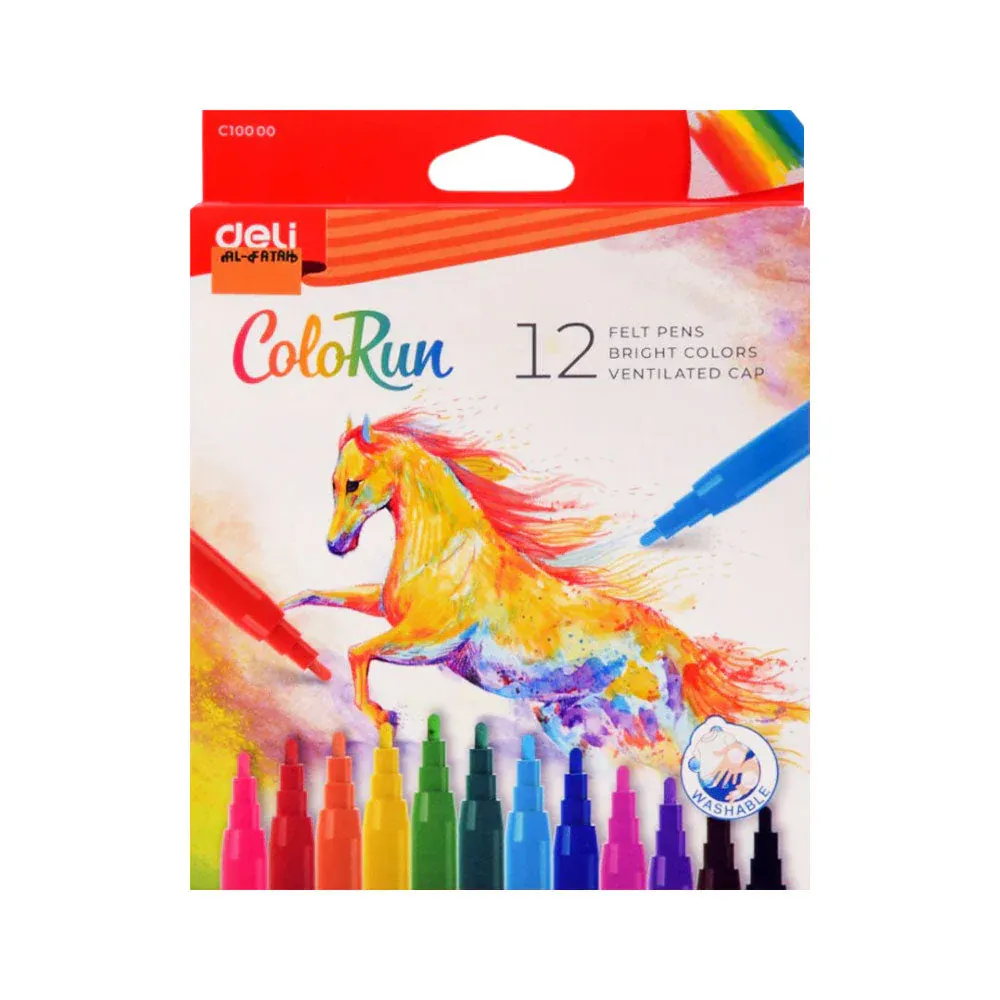 DELI FELT PEN COLOR 12PC 10000