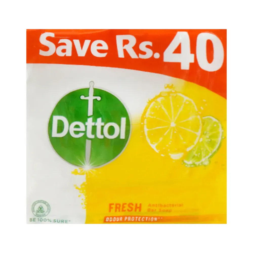 DETTOL ANTIBACTERIAL SOAP FRESH SAVE RS.40 4X110GM