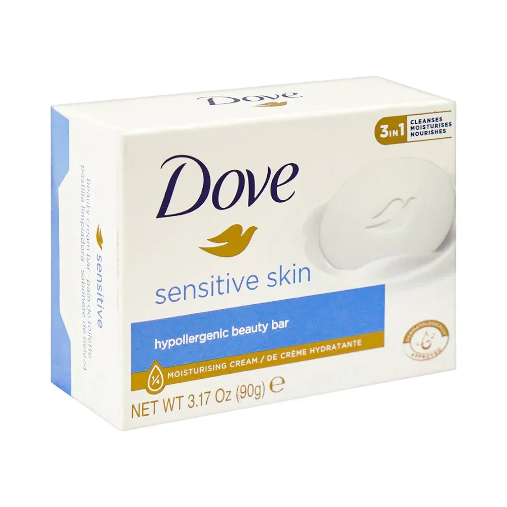 DOVE SOAP SENSITIVE SKIN HYPOALLERGENIC 3IN1 90 GM