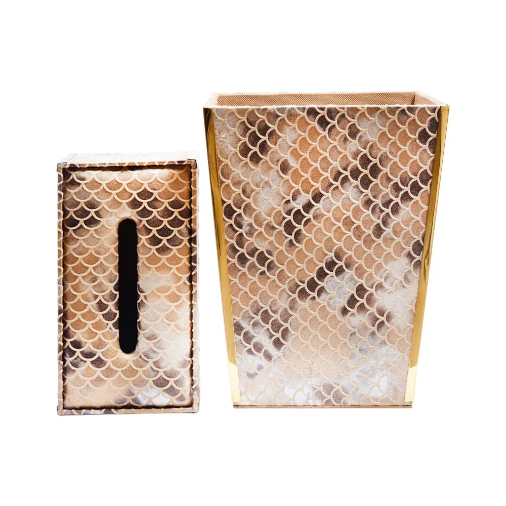 DUST BIN & TISSUE BOX SEAT VELVET LS-18