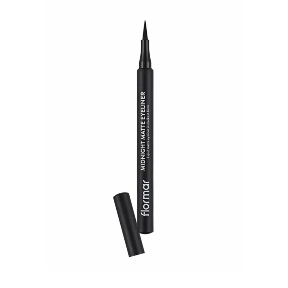 FLORMAR MIDNIGHT MATTE BLACK EYELINER LIQUID BLACKEST BLACK