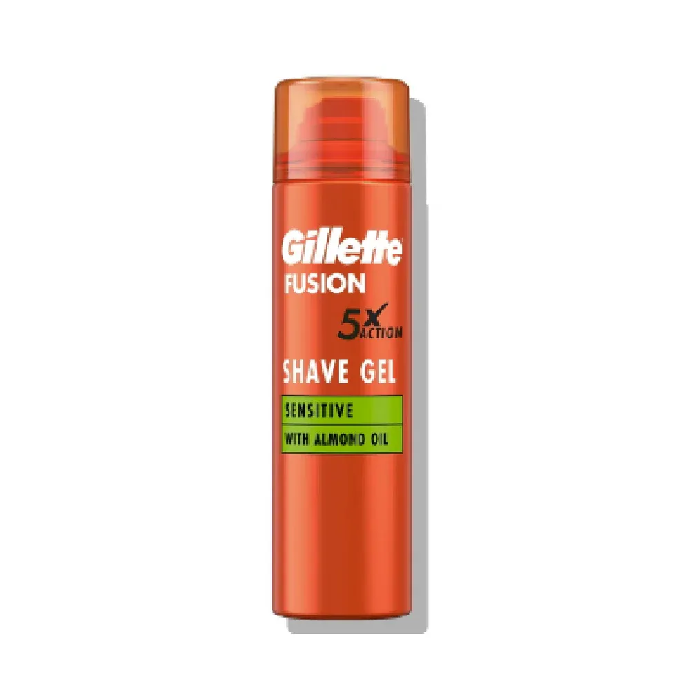 GILLETTE FUSION SHAVE GEL SENSITIVE WITH ALMOND OIL 200 ML