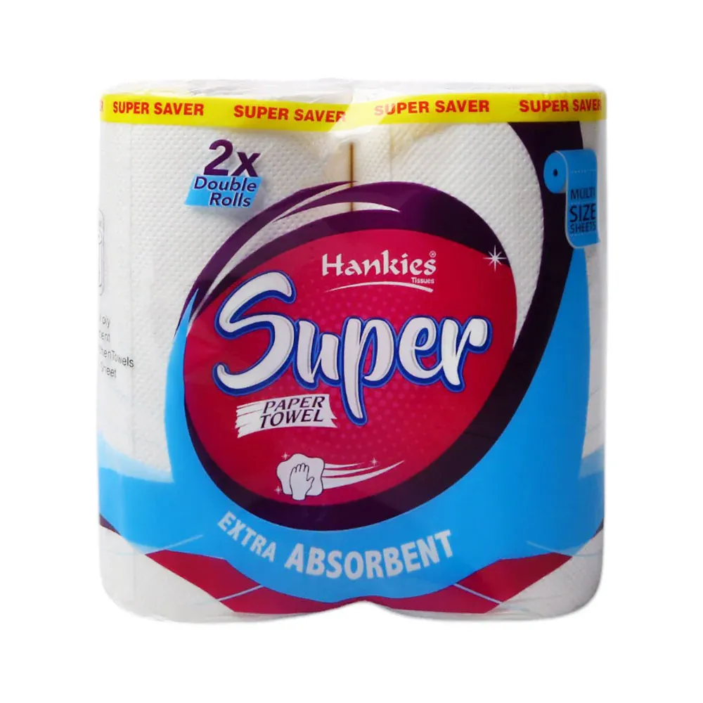 HANKIES TWIN PACK KITCHEN TOWEL LUXURY SIZE 2 PLY SHEET