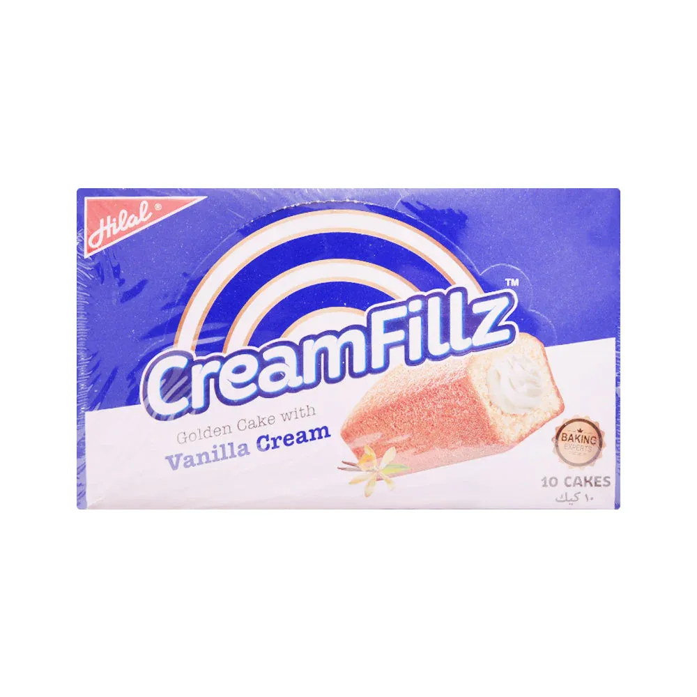 HILAL CREAMFILLZ GOLDEN CAKE WITH SOFT VANILLA CREAM 10PC BO