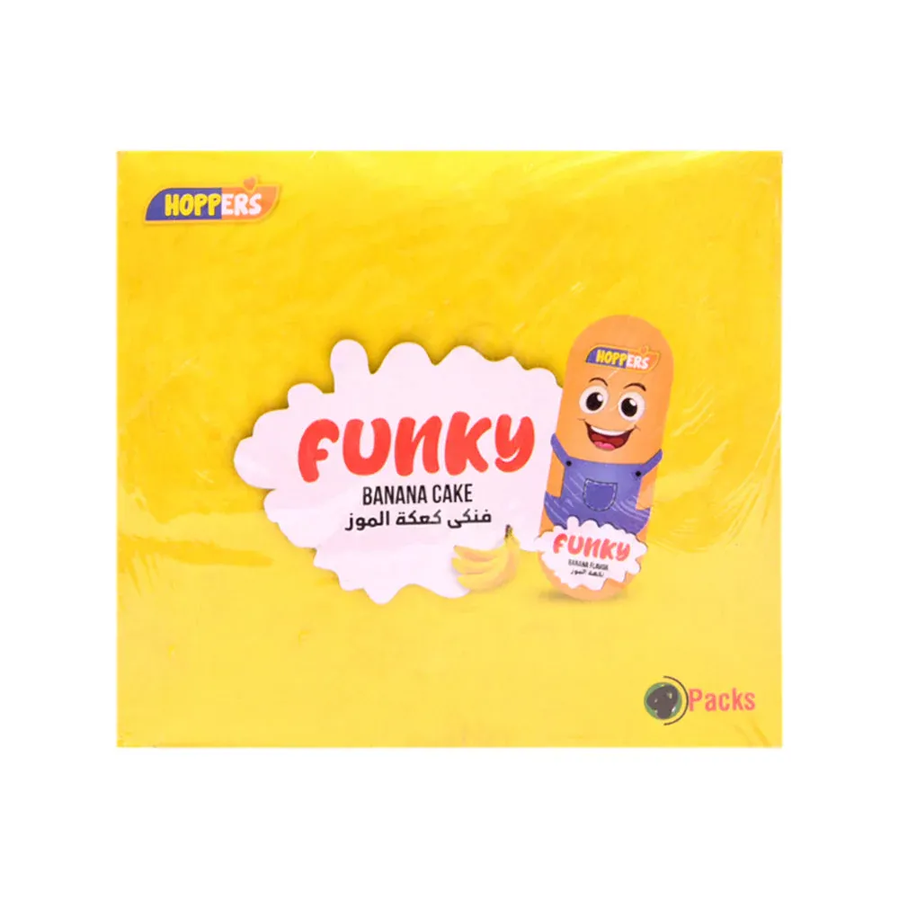 HOPPERS FUNKY CAKE WITH BANANA FILLING 18GM BOX 15PC