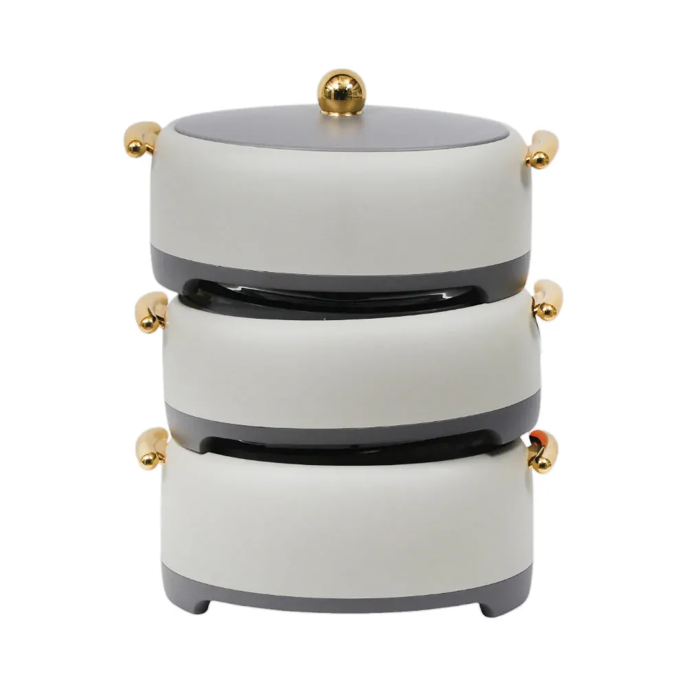 HOT POT SET 3PC FOREVER GOLD EG9253 GRAY