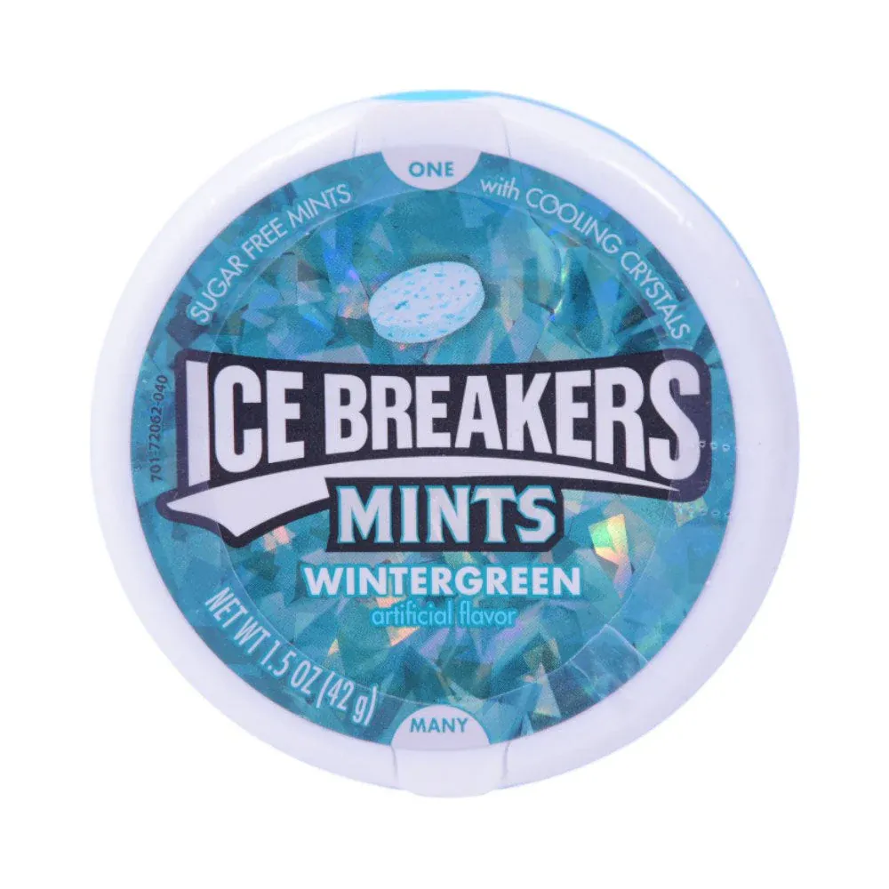 ICE BREAKERS SOURS WINTER GREEN MINTS SUGAR FREE 42 GM