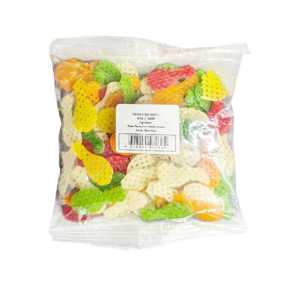 ITALIAN SNACKS COLORED RACKET CUT 100 GM