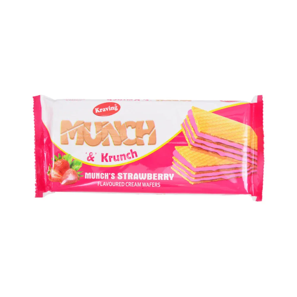 KRAVING MUNCH & KRUNCH STRAWBERRY WAFERS 75GM