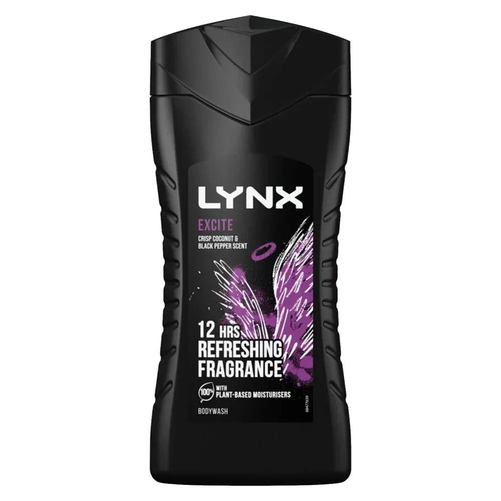 LYNX BODY WASH EXCITE CRISP COCONUT & BLACK SCENT 225 ML