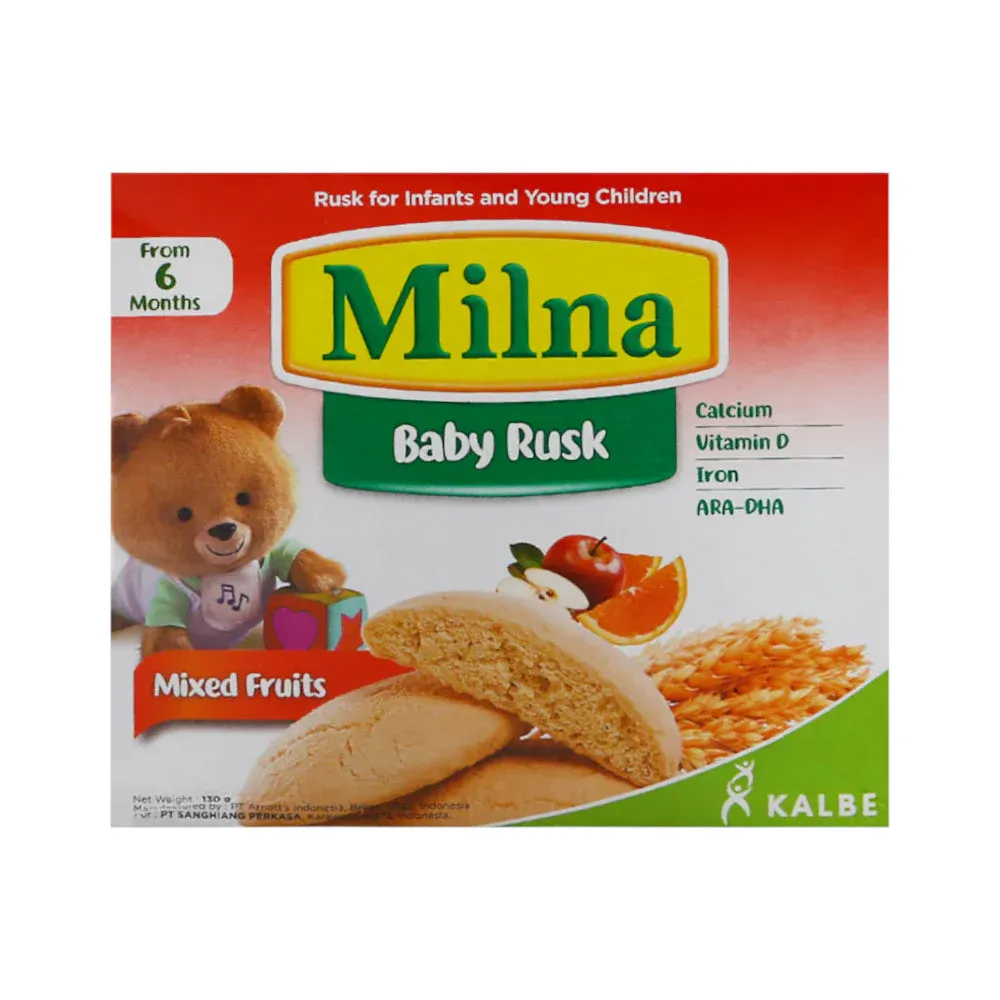 MILNA CEREAL BABY RUSK MIXED FRUITS 6 MONTH 130 GM