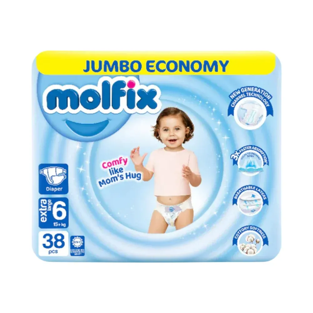 MOLFIX DIAPERS EXTRA LARGE NO6 15 PLUS 38 PCS