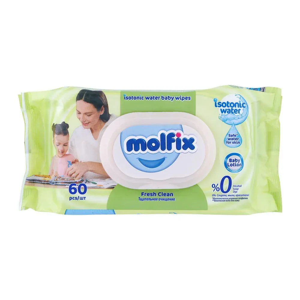 MOLFIX ISOTONIC WATER  FRESH CLEAN WIPES 60 PCS