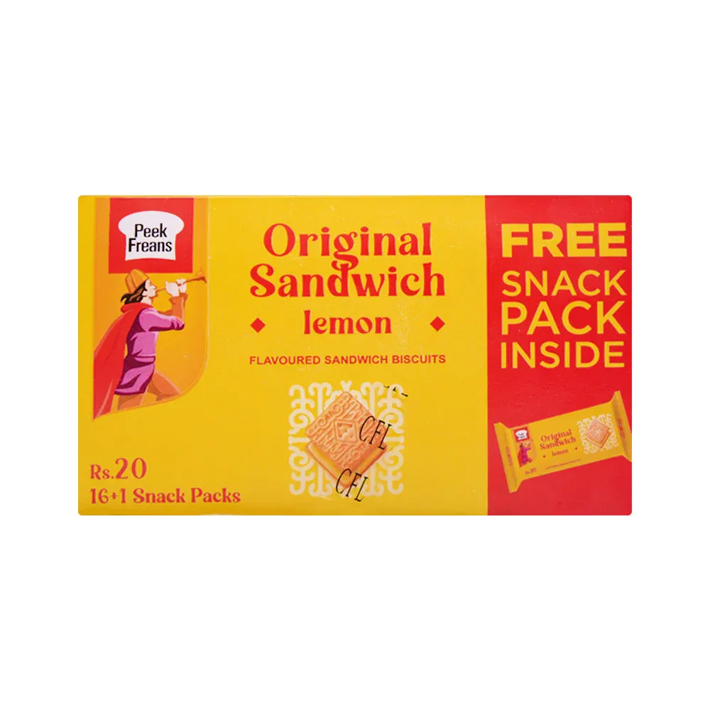 PEEK FREANS LEMON SANDWICH SNACK PACK 32 GM BOX 16PC