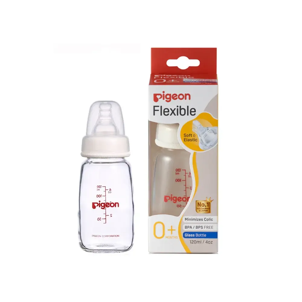 PIGEON BABY FEEDING BOTTLE GLASS 0M+120 ML 79217