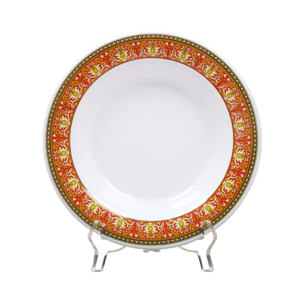 PLATE DEEP LARGE MELAMINE MEDUSA RED