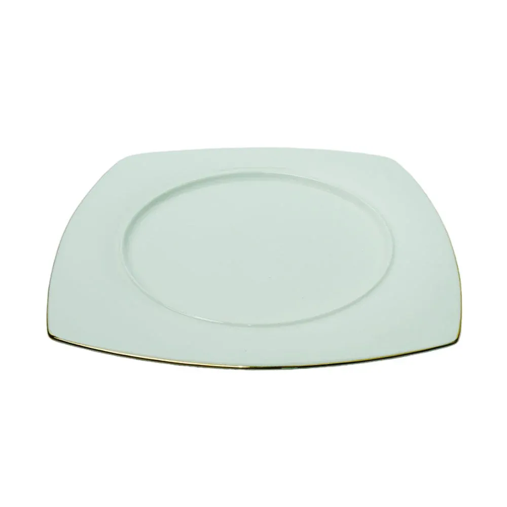 PLATE DINNER WHITE PORCELAIN SQUARE 10INCH IR B