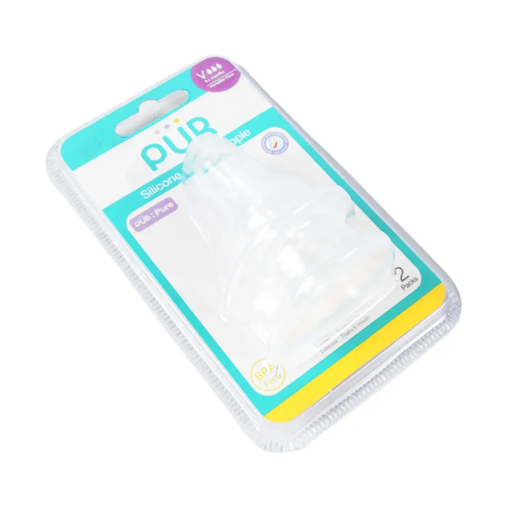 PUR SILICONE NIPPLE VARIABLE FLOW STANDARD NECK 3208 2 PC