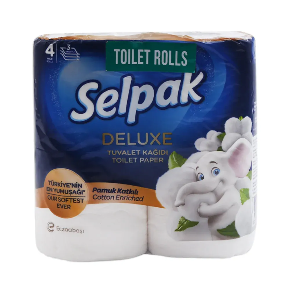 SELPAK DELUXE COTTON TOILET ROLL 4 PCS