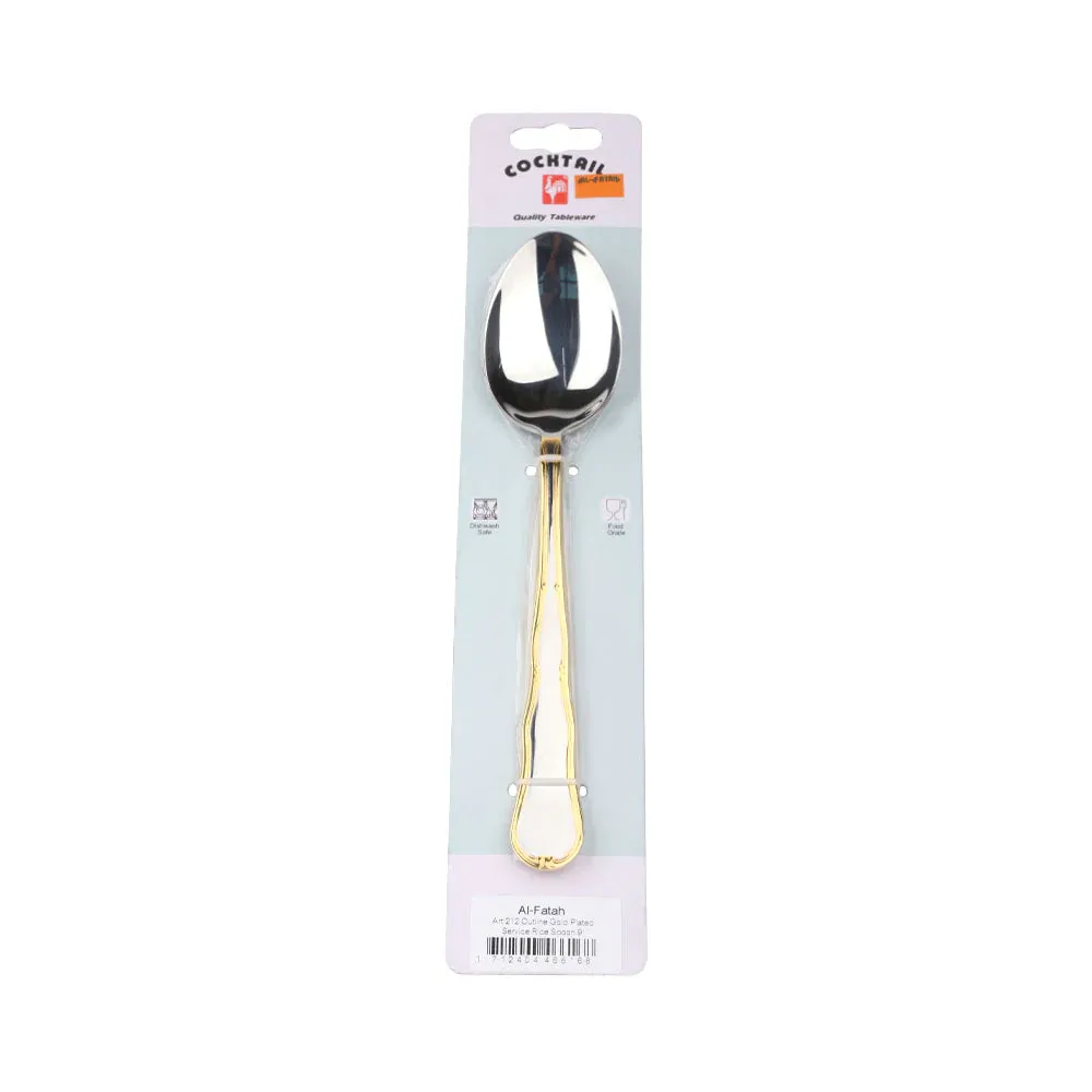 SERVICE RICE SPOON COCKTAIL HALF GOLD 9 INCH 2PC ART 212 PC