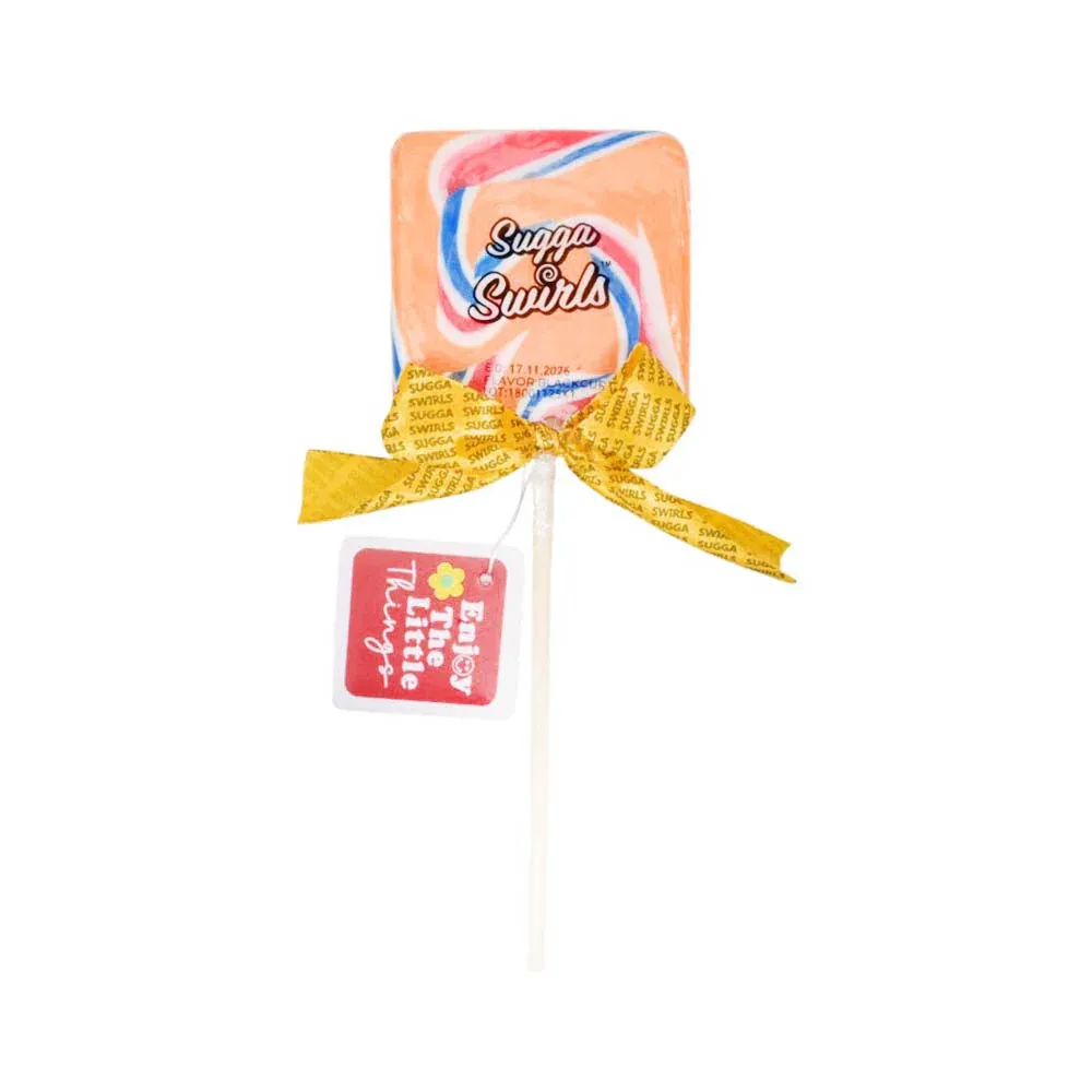 SUGGA SWIRLS LOLLIPOP WATERMELON SQUARE 85 GM