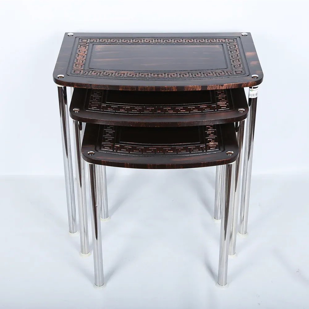 TABLE SET 3 PC BLACK GOLDEN 01