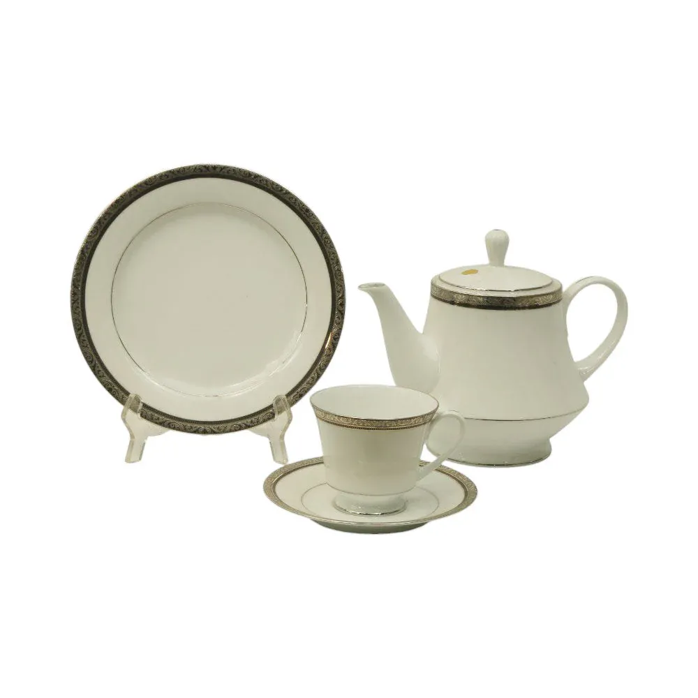 TEA SET NORITAKE 24PC REGENT PLATINUM 4333 SET