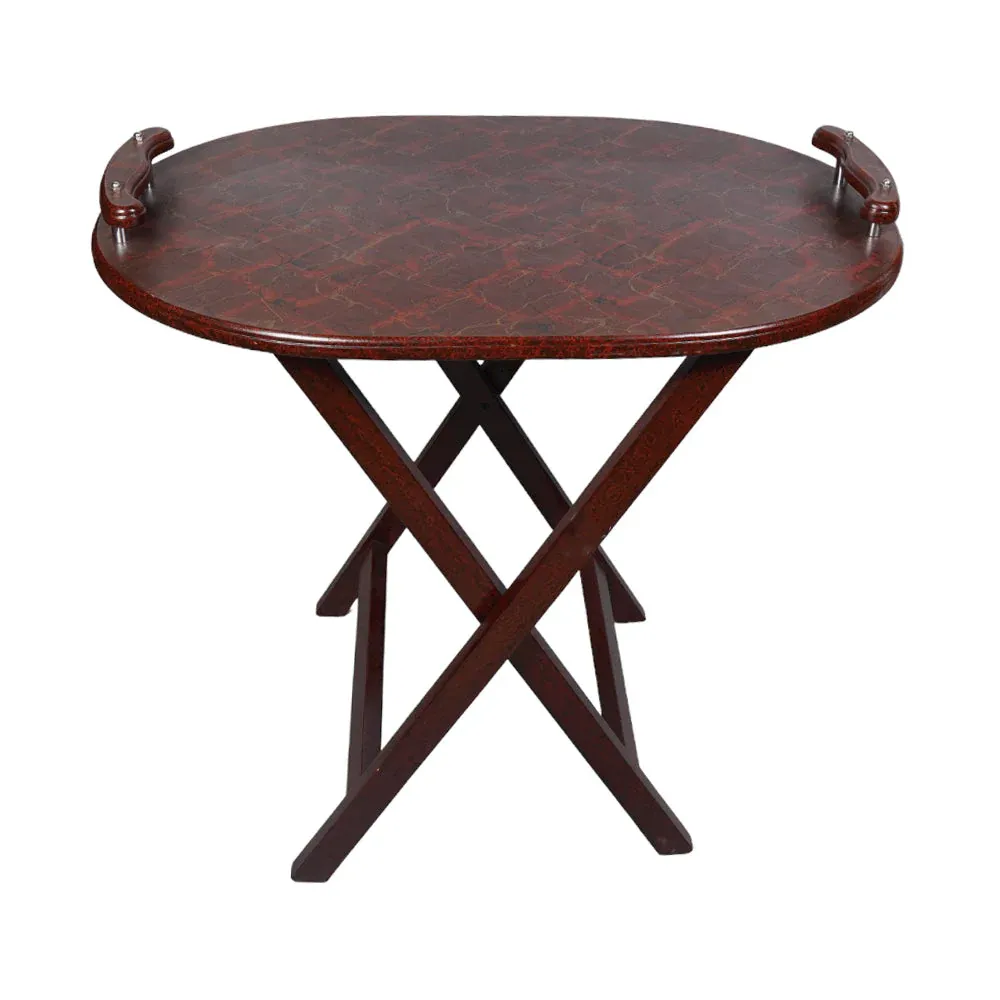 Tea Table Folding Oval Plain D-Brown