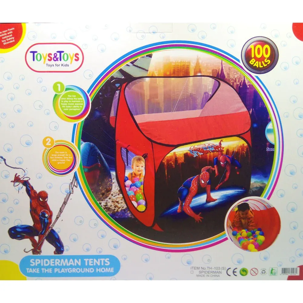 TH-103 SPIDERMAN PLAY TENT WITH 100 BALLS A.I