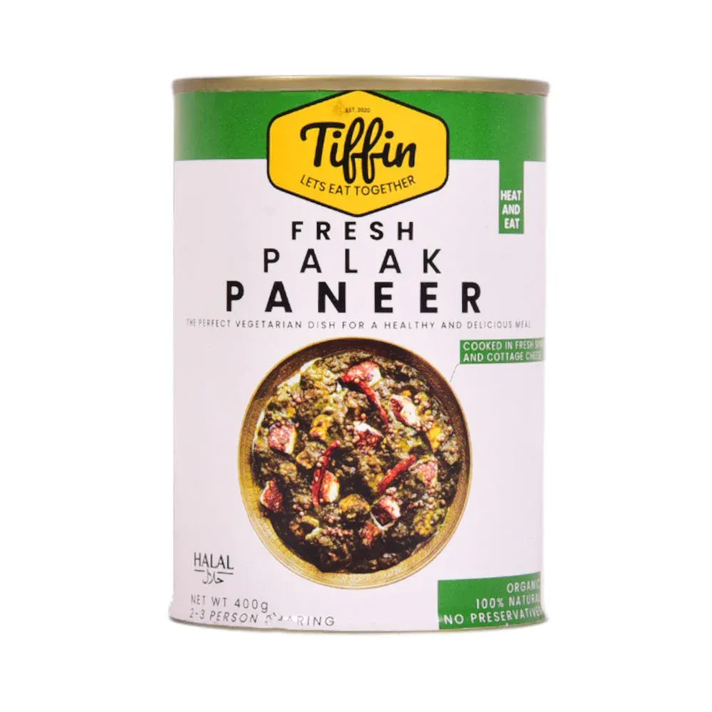 TIFFIN PALAK PANEER READY TO EAT TIN 400 GM