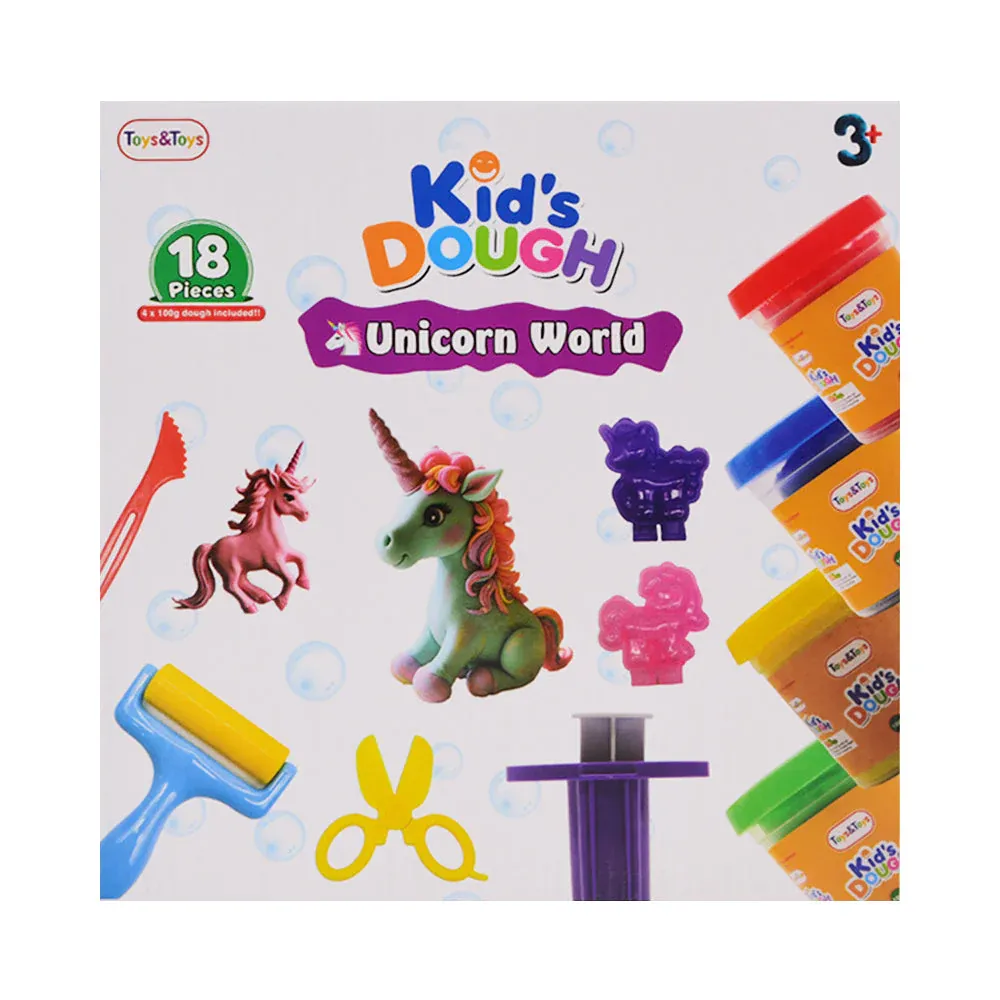TKD-27 UNICORN WORLD PLAYDOUGH 18PC A.I