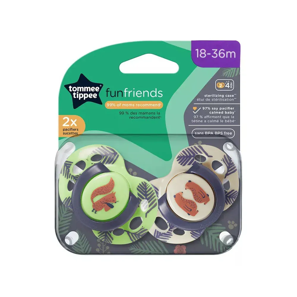 TOMMEE TIPPEE SOOTHER FUN FRIENDS 18-36M 433403 2PC