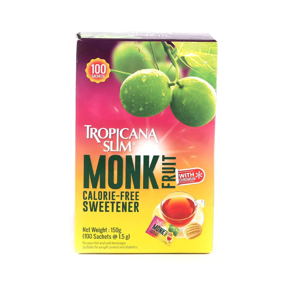 TROPICANA SLIM SWEETENER MONK FRUIT CALORIE FREE 100S 150GM