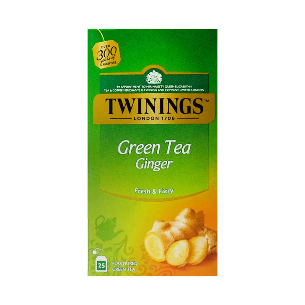 TWININGS GREEN TEA GINGER 25 TEA BAGS 40 GM